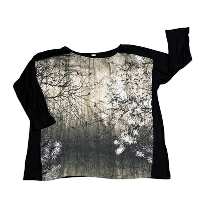 s.Oliver® Black Graphic 3/4 Sleeve Top