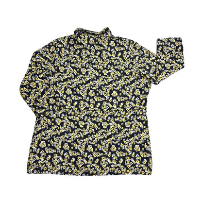 Rabe® Black Floral Button Polo Top