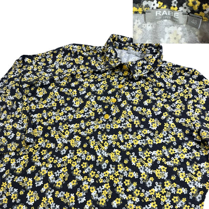 Rabe® Black Floral Button Polo Top