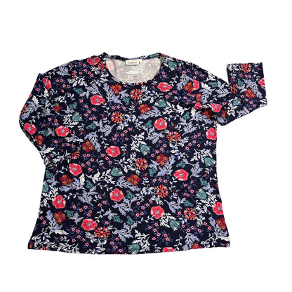 Canda® Navy Floral Long Sleeve Top