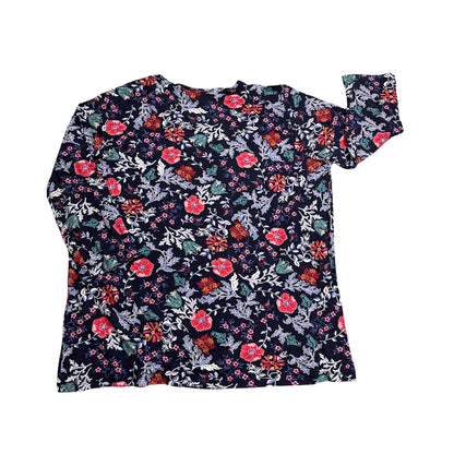 Canda® Navy Floral Long Sleeve Top