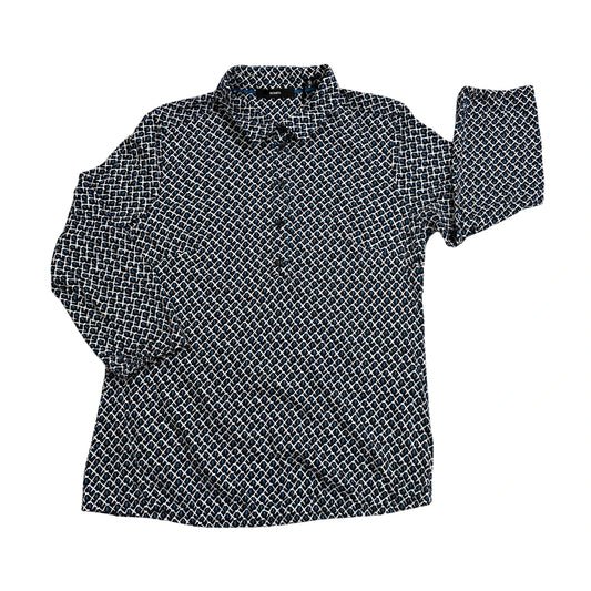 Bonita® Navy Geometric Button Shirt