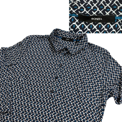 Bonita® Navy Geometric Button Shirt