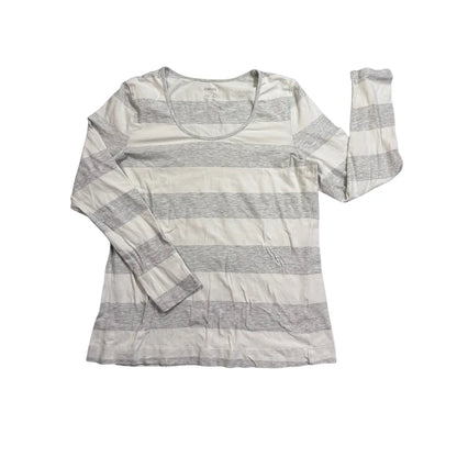 Esmara® White Grey Striped Long Sleeve Top(XL)