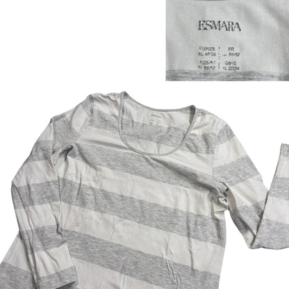 Esmara® White Grey Striped Long Sleeve Top(XL)