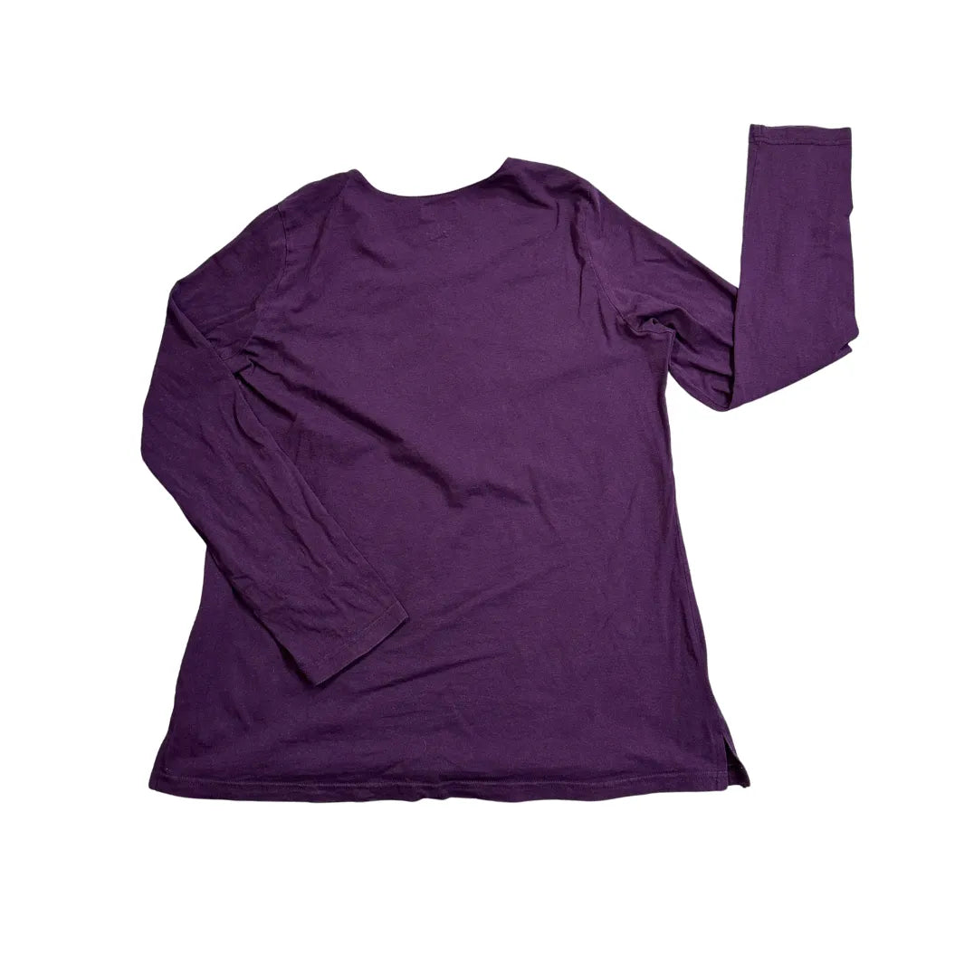 Purple Deer Print V-Neck Long Sleeve Top