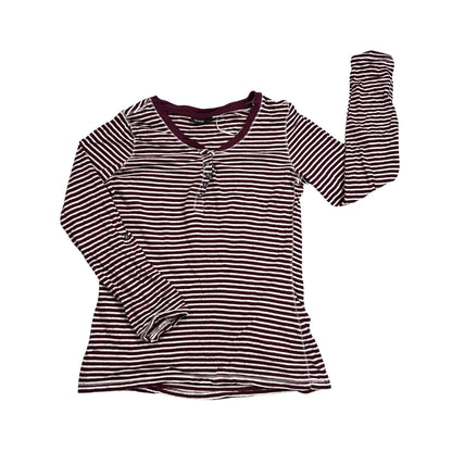 Janina® Burgundy Striped Long Sleeve Top