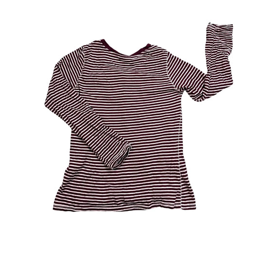 Janina® Burgundy Striped Long Sleeve Top