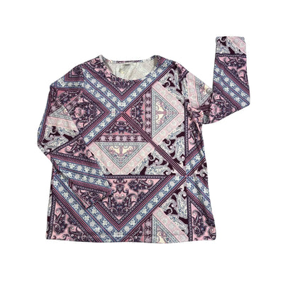 Pink Paisley Print Long Sleeve Top