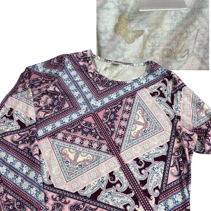 Pink Paisley Print Long Sleeve Top