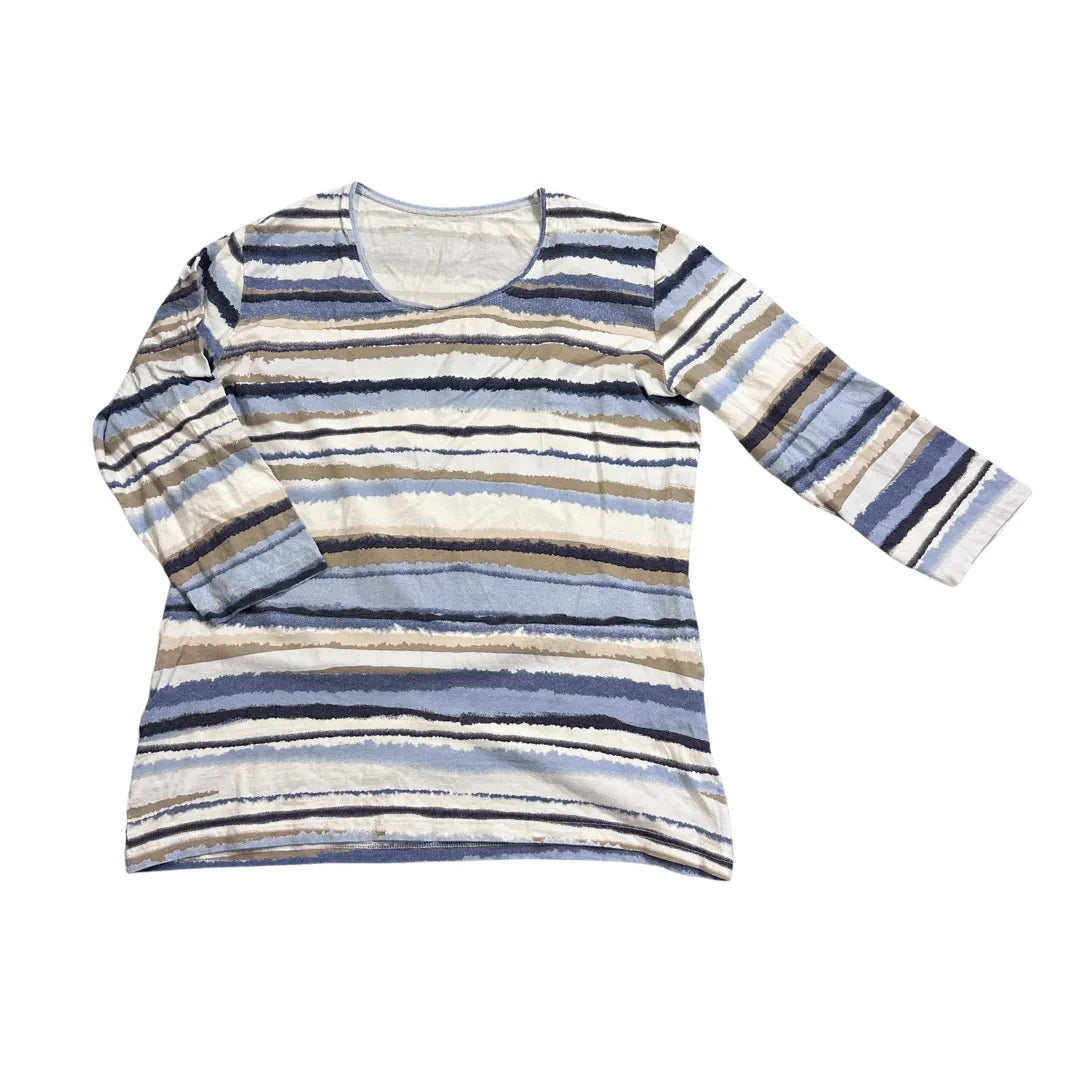 Blue Multi Stripe Long Sleeve Top