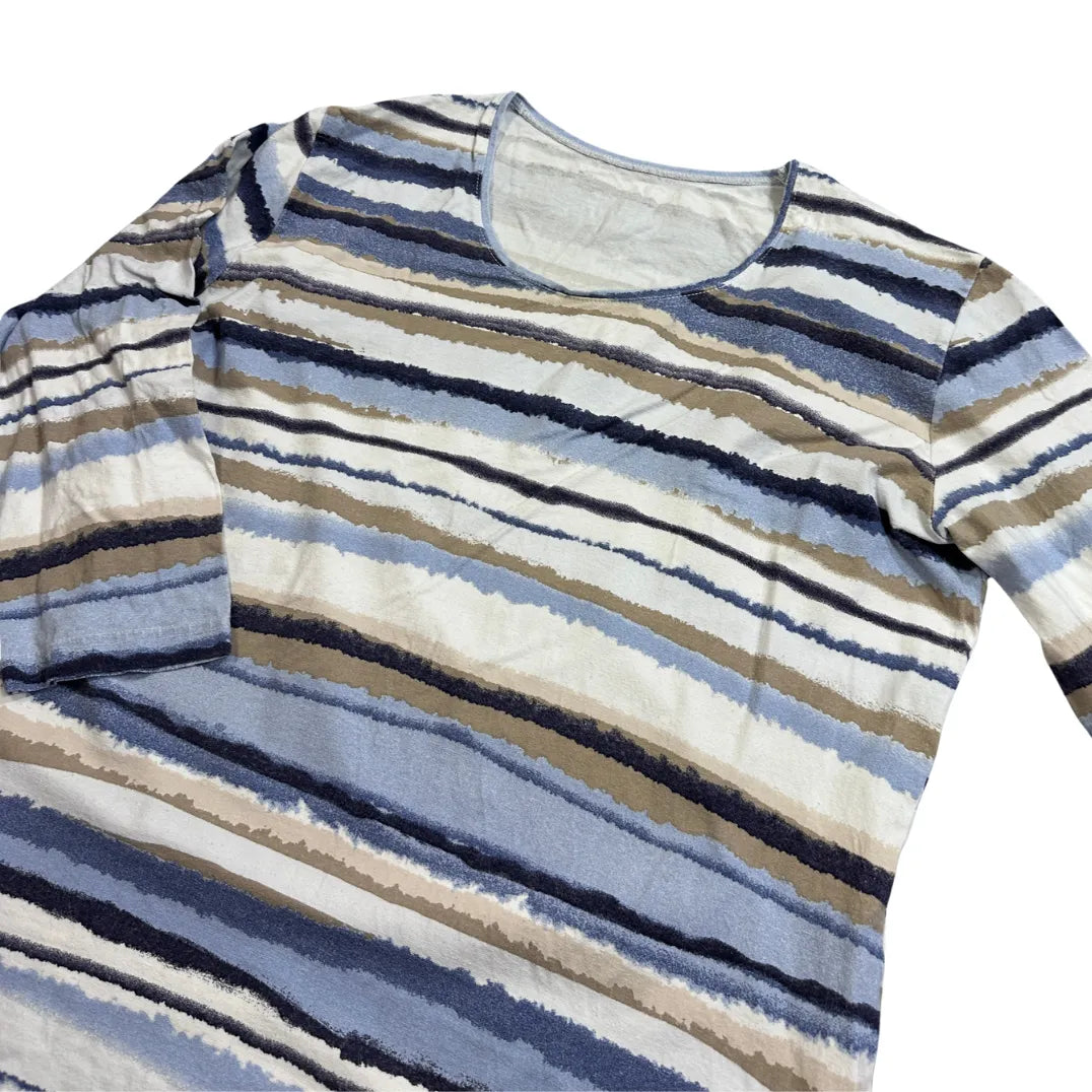 Blue Multi Stripe Long Sleeve Top