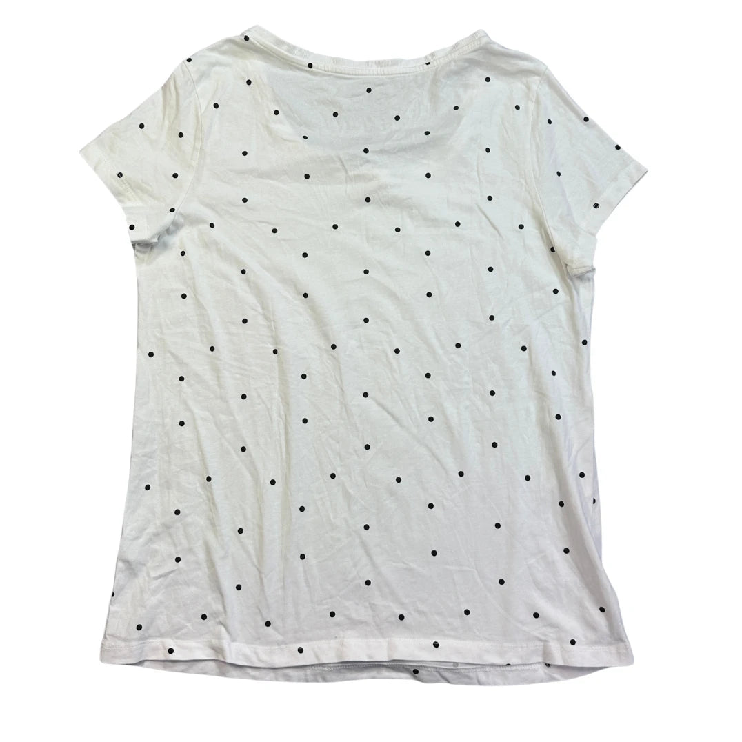 Gina® White Polka Dot Casual T-Shirt(M)