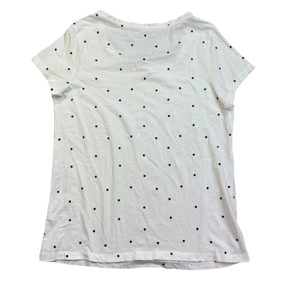 Gina® White Polka Dot Casual T-Shirt(M)