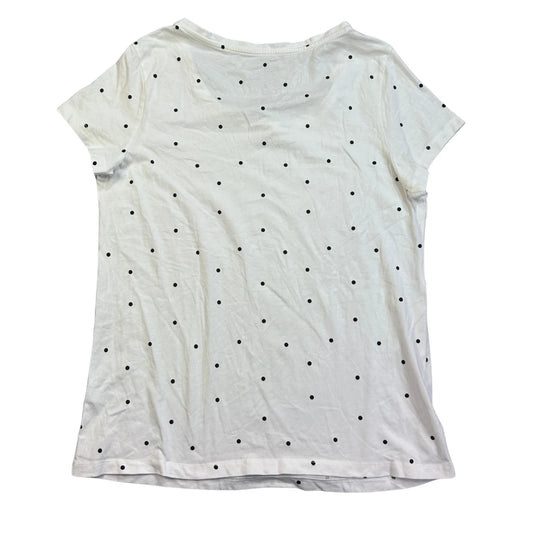 Gina® White Polka Dot Casual T-Shirt(M)