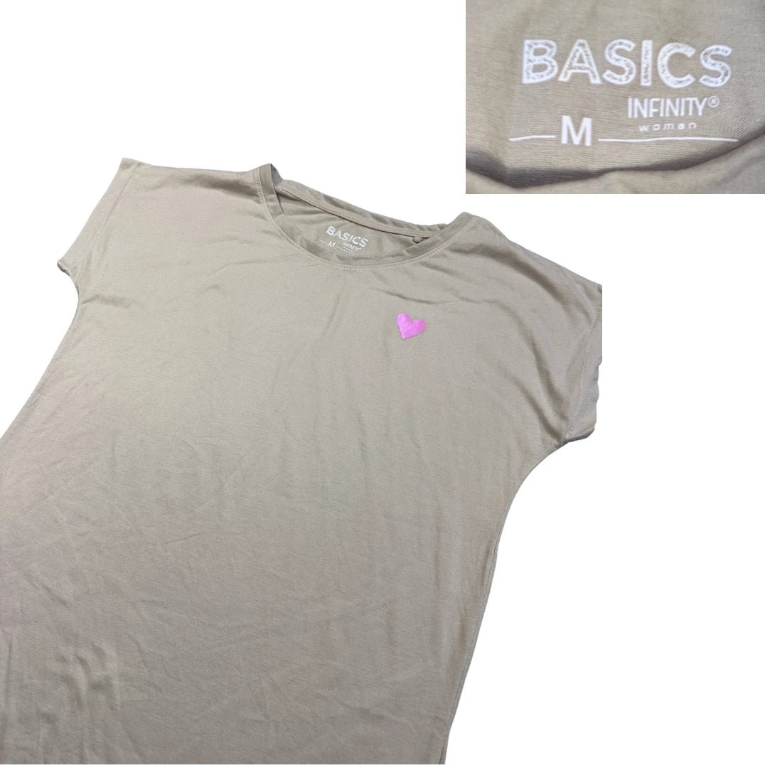 Basics® Beige Minimalist Casual T-Shirt