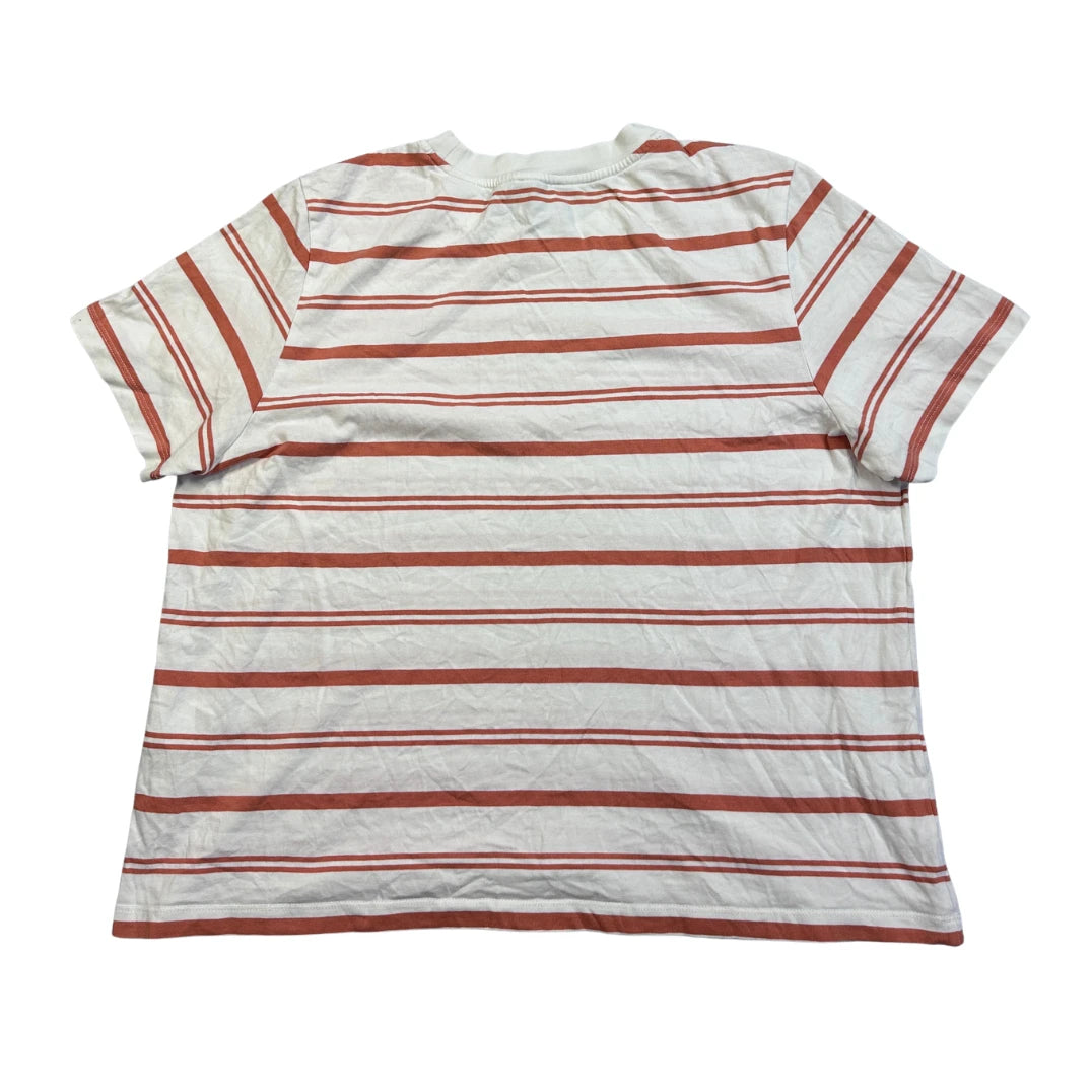 s.Oliver® White Orange Striped Casual T-Shirt