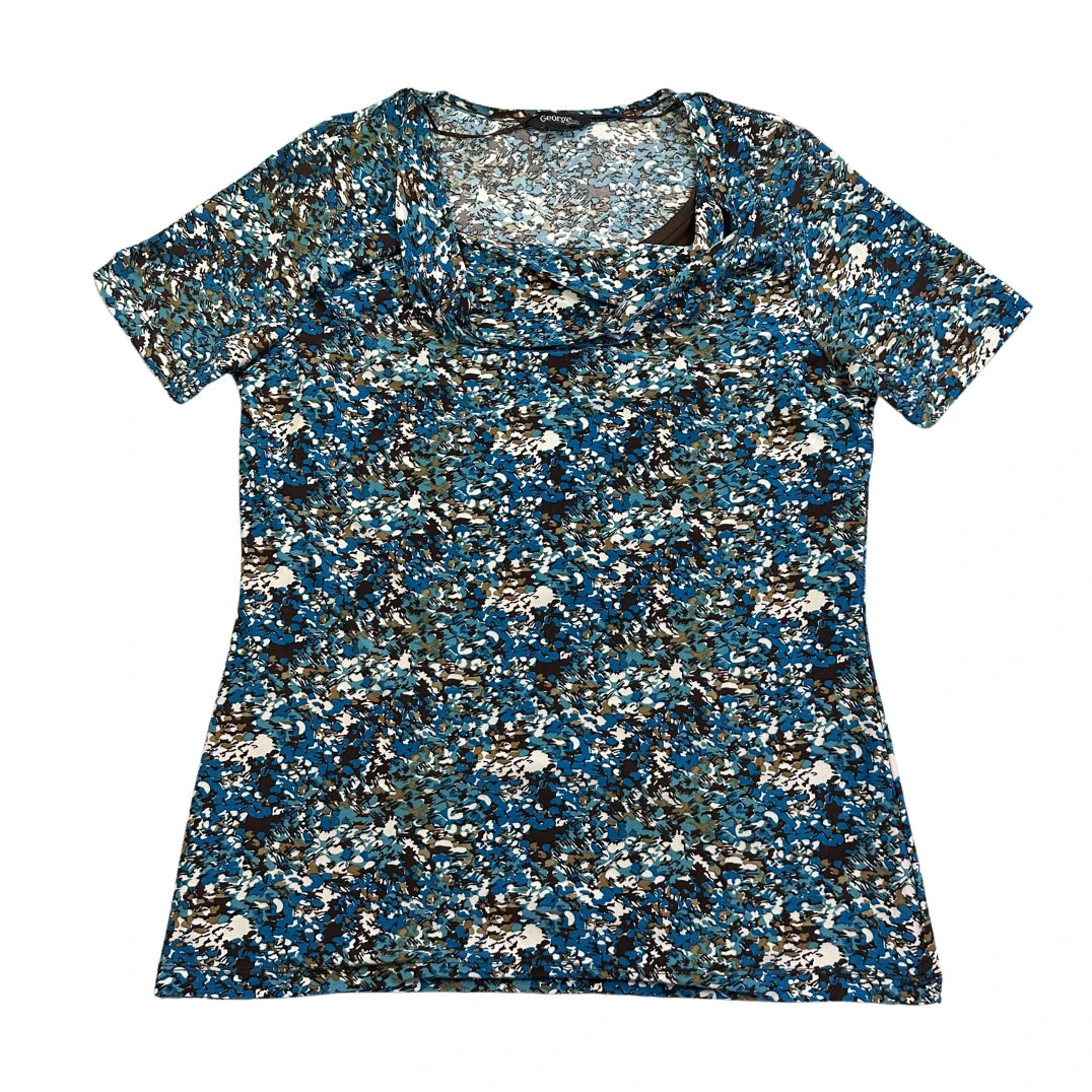 George® Blue Floral Print Casual Top(S)