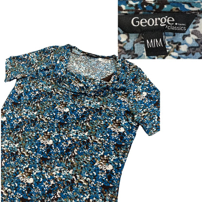 George® Blue Floral Print Casual Top(S)
