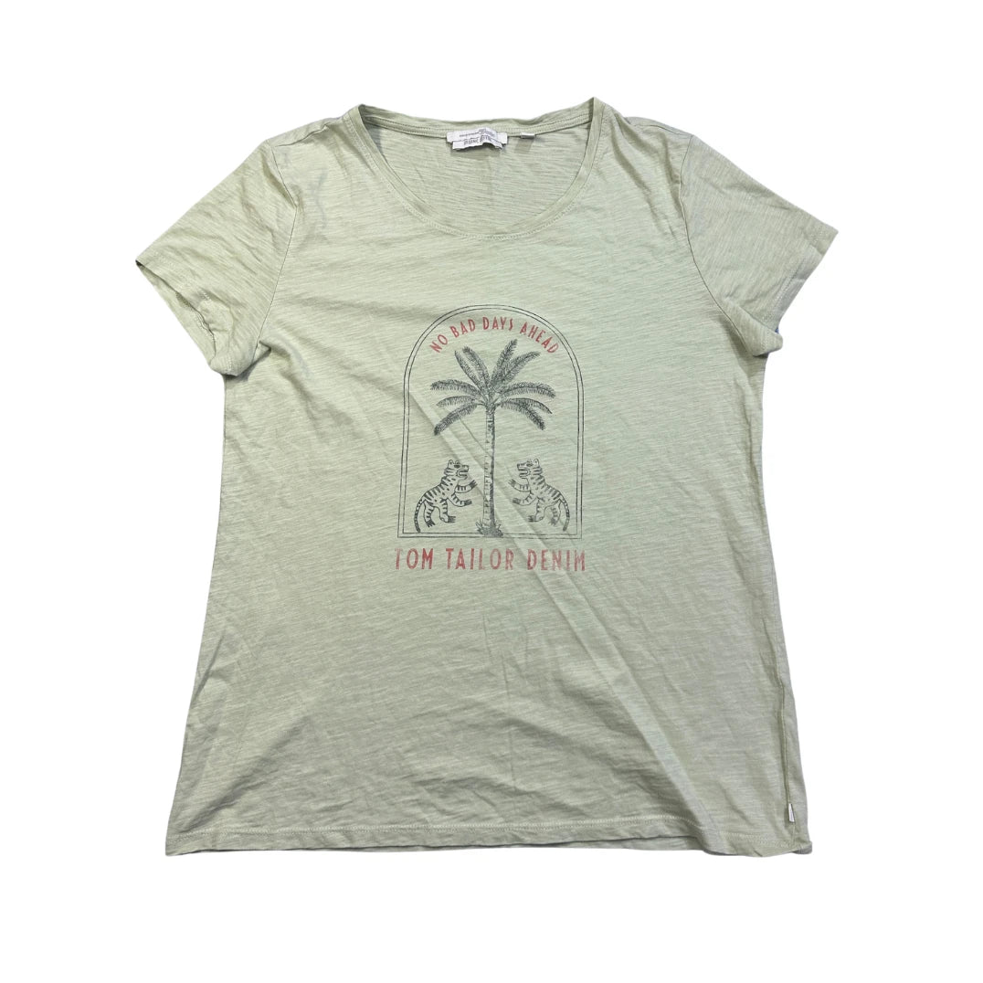 TOM TAILOR DENIM® Sage Green Graphic T-Shirt(M)