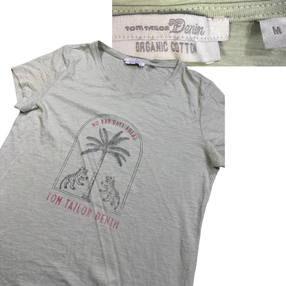 TOM TAILOR DENIM® Sage Green Graphic T-Shirt(M)