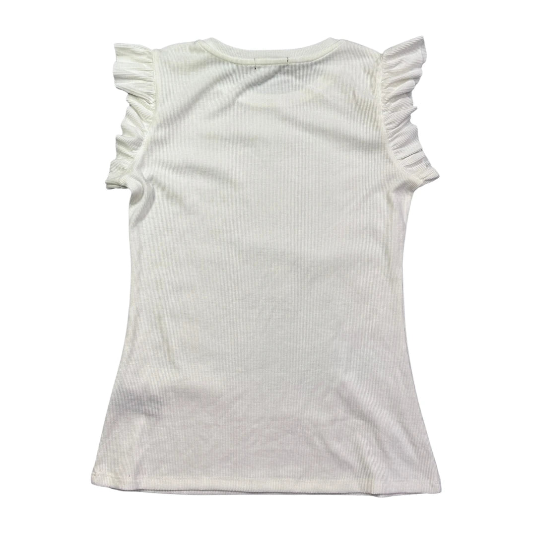 Warehouse One® White Ruffle Sleeve Top(XS)