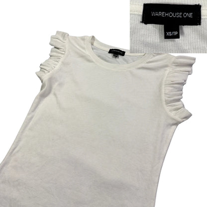 Warehouse One® White Ruffle Sleeve Top(XS)