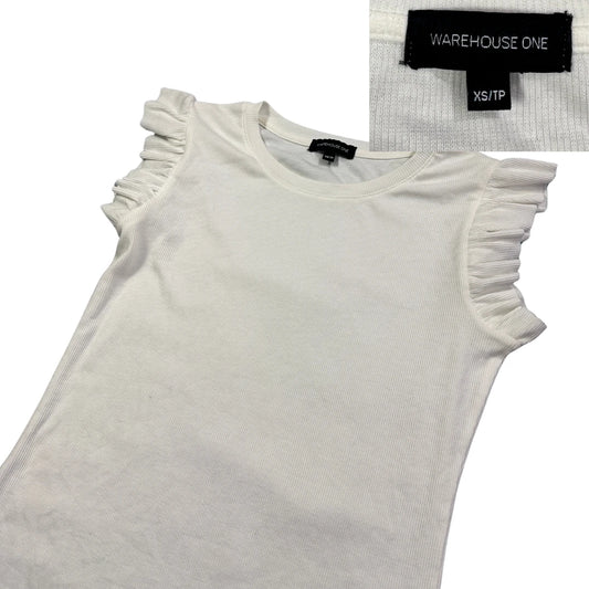 Warehouse One® White Ruffle Sleeve Top(XS)