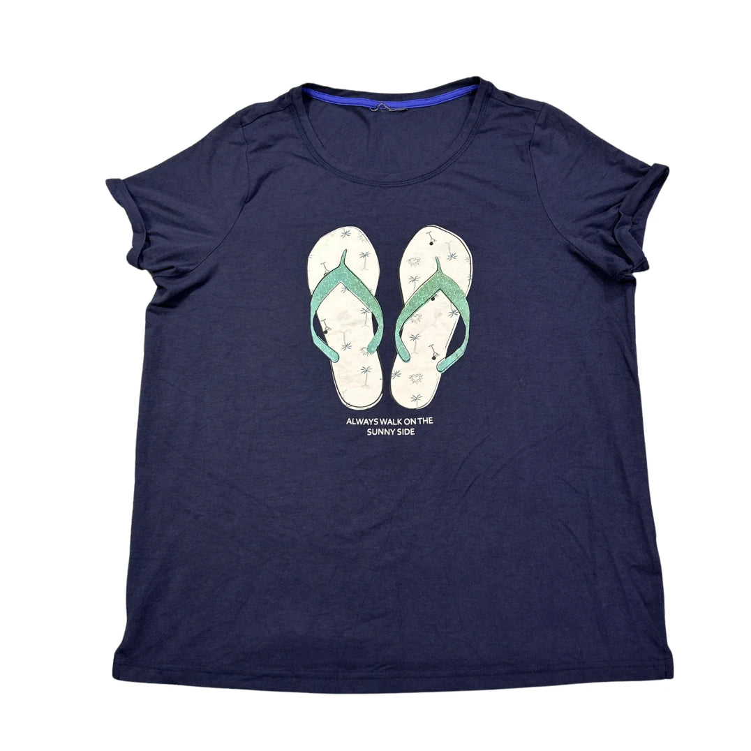 Navy Flip-Flop Graphic T-Shirt