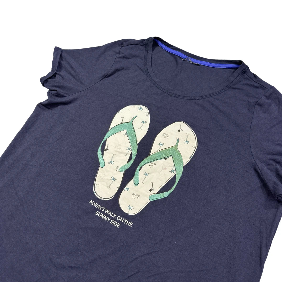 Navy Flip-Flop Graphic T-Shirt