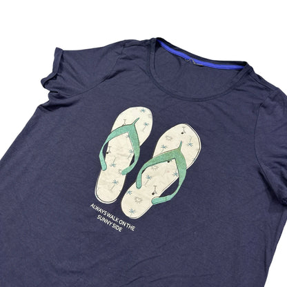 Navy Flip-Flop Graphic T-Shirt