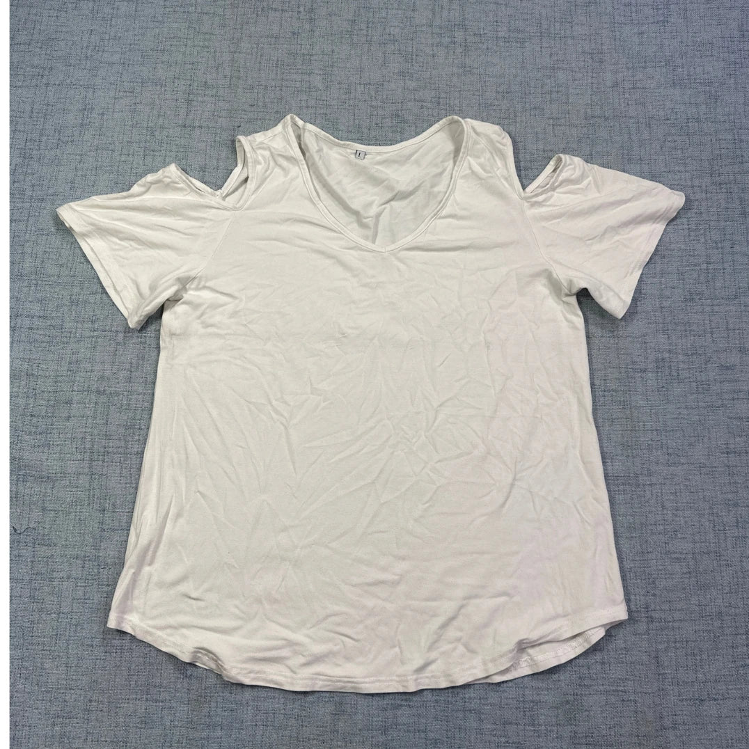 White Cold Shoulder Top(L)
