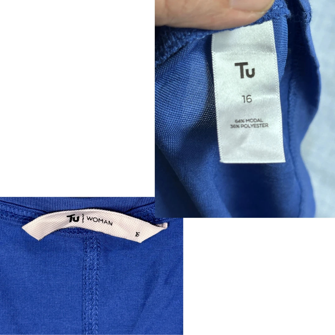 Tu® Blue V Neck Top-XL