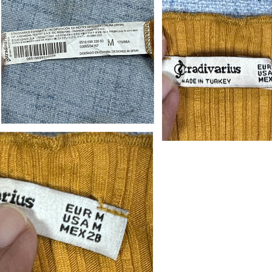 Stradivarius® Ribbed Mock Neck Top-M