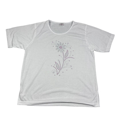Floral Rhinestone Tee-L