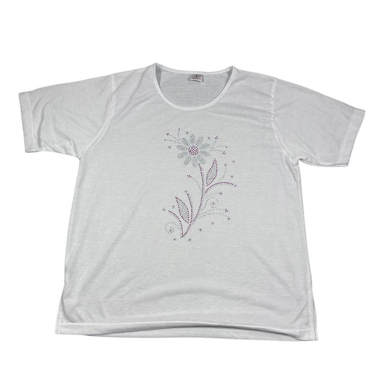 Floral Rhinestone Tee-L