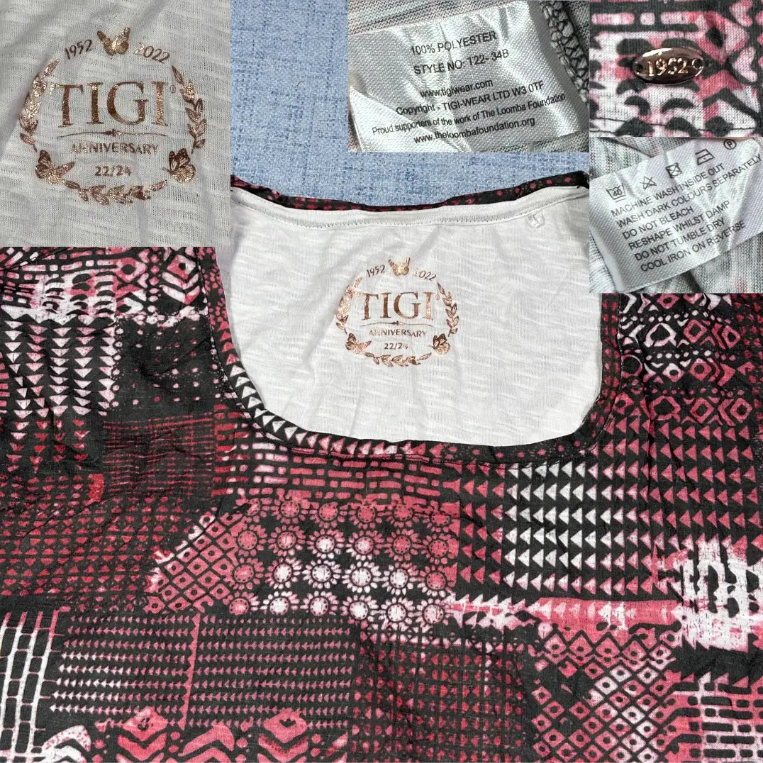 Tigi® Pink Printed Top Anniversary-XL
