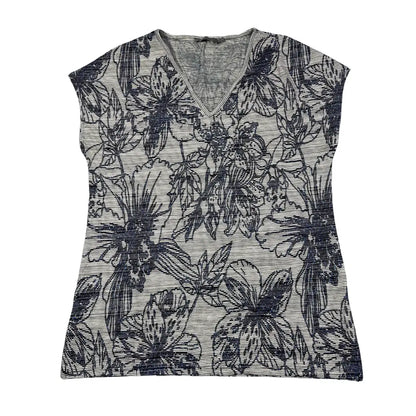 Geisha® White Floral Top Striped-L
