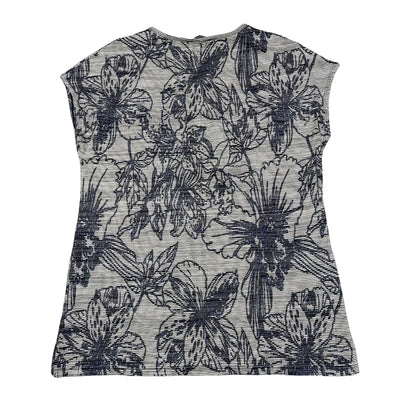 Geisha® White Floral Top Striped-L