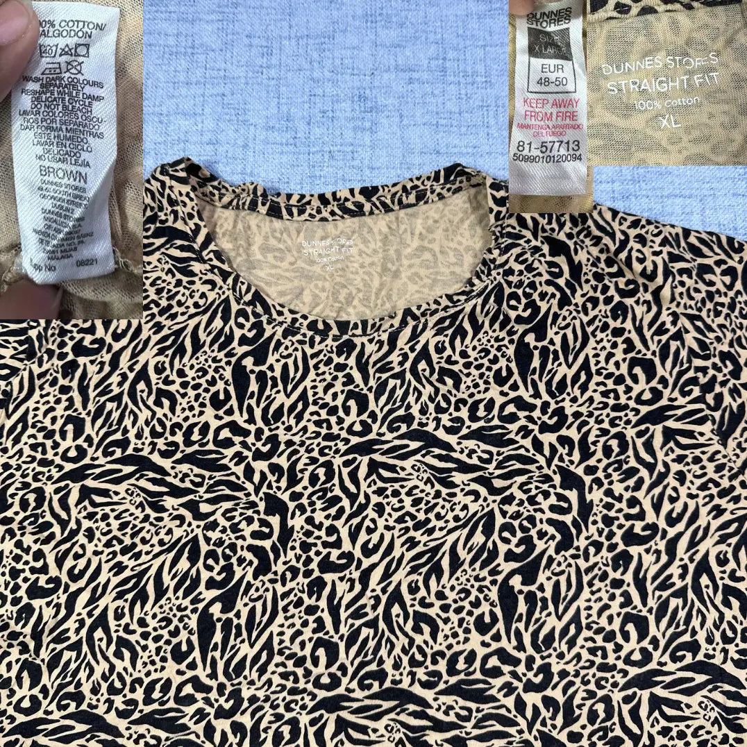 Dunnes Stores® Beige Print T Shirt-XL