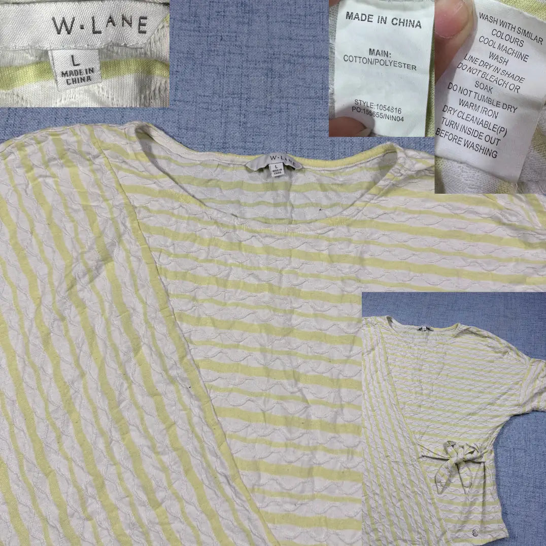 W Lane® Green Striped Top-L