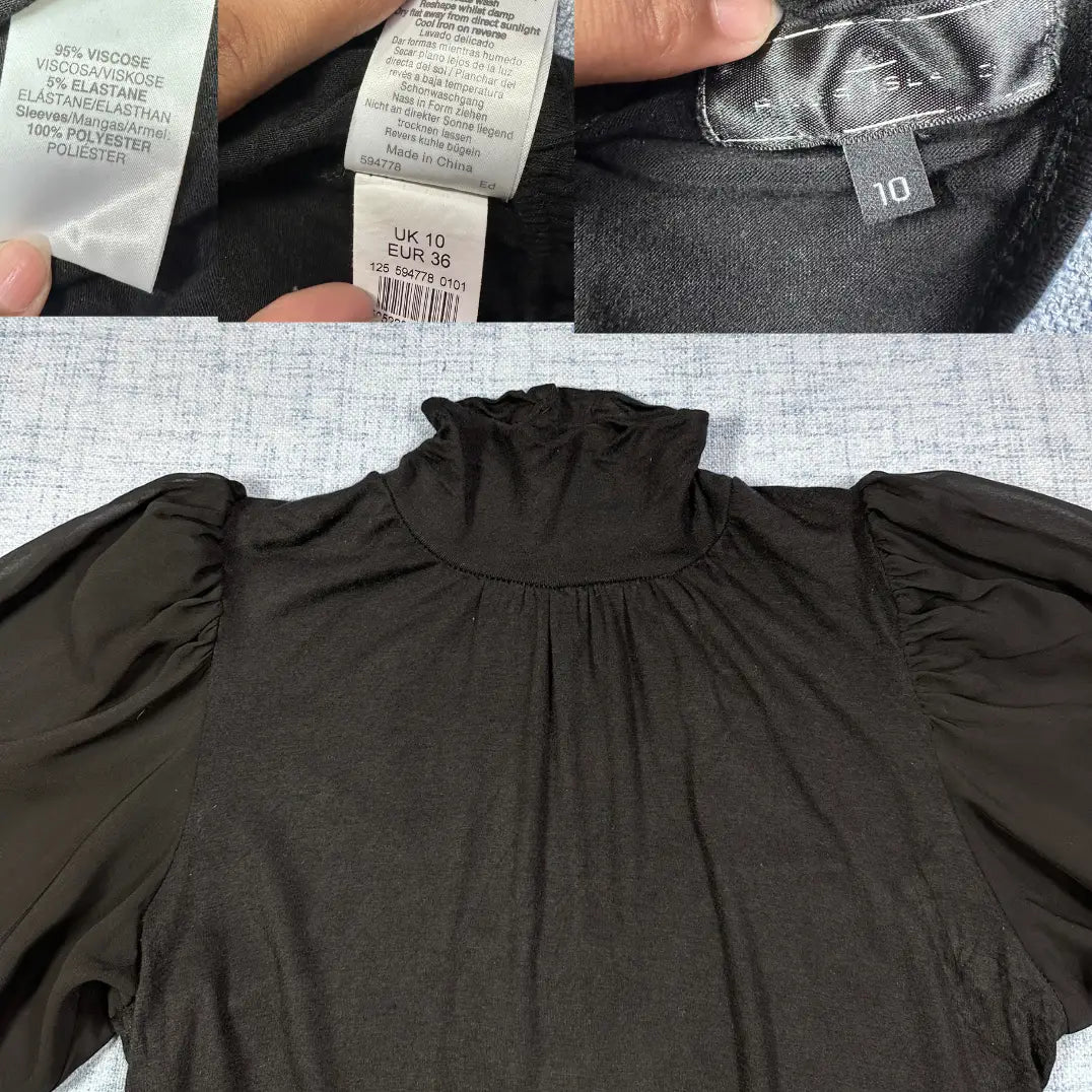 Atmosphere® Black High Neck Top-S