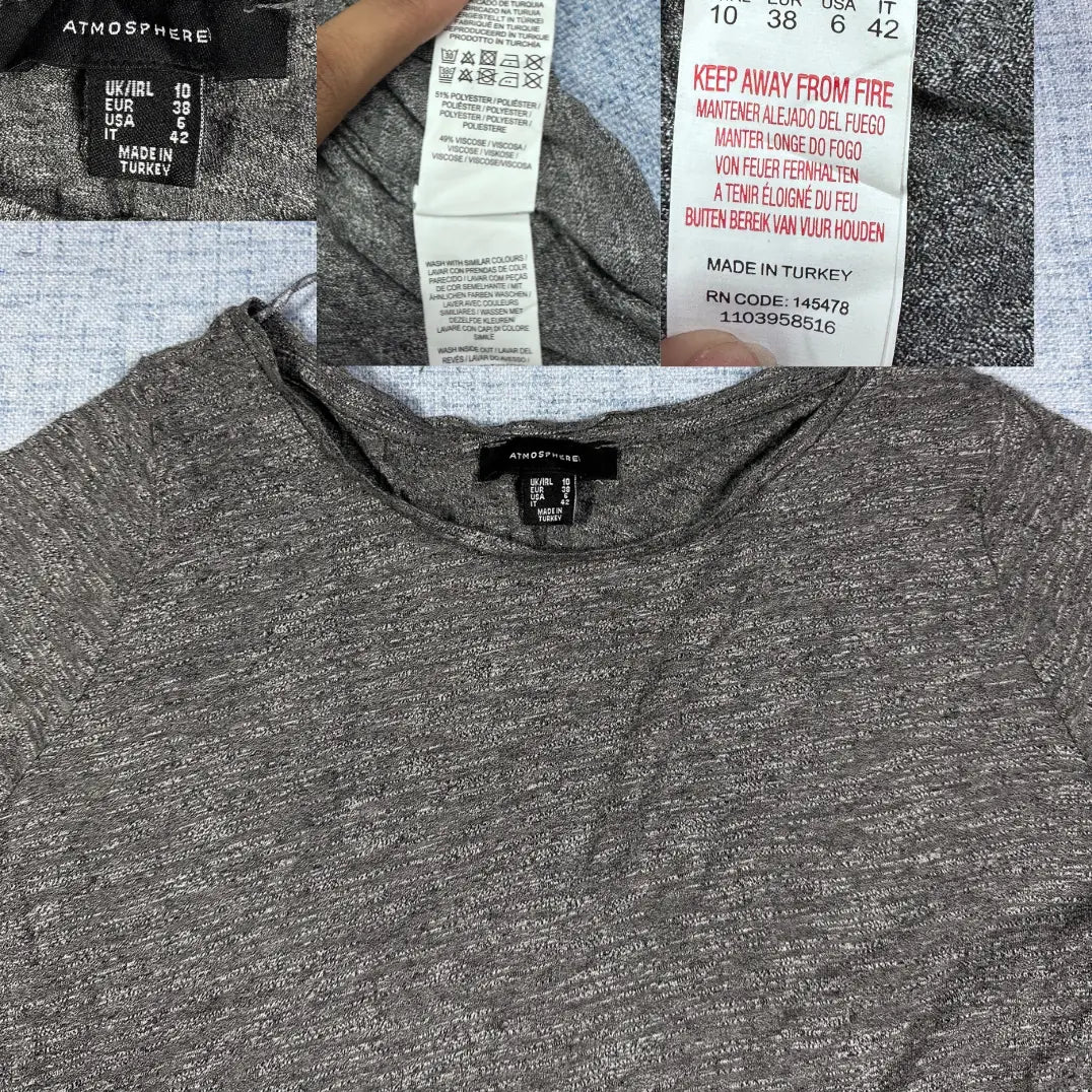 Atmosphere® Grey Longline Top-S