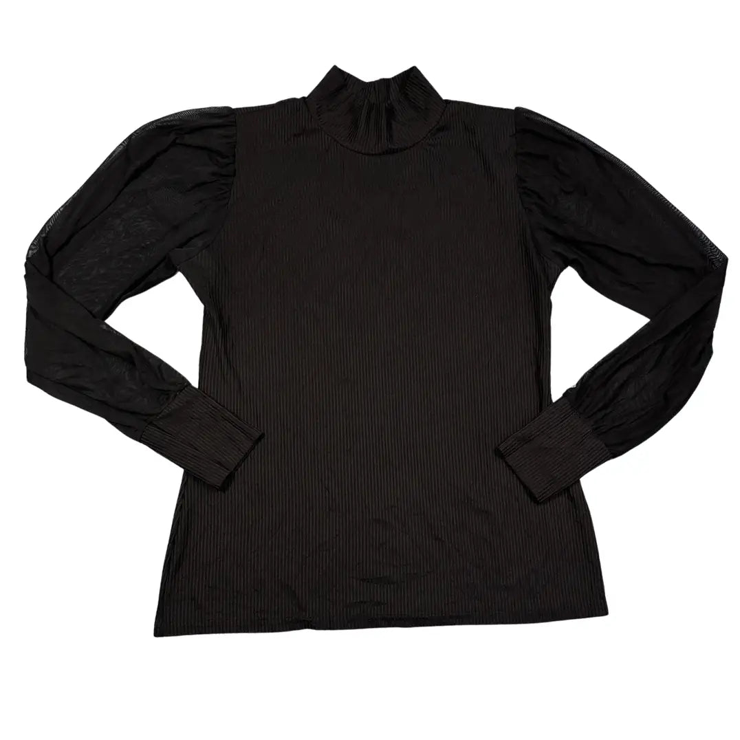 Boohoo® Black Pleated Blouse-M
