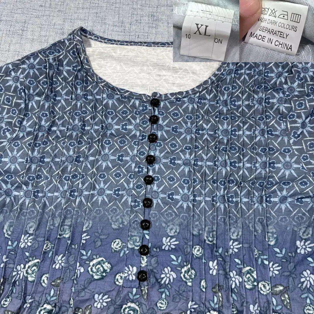 Unbranded Blue Floral Tunic-XL