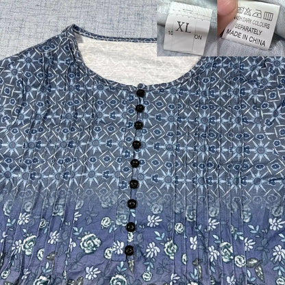 Unbranded Blue Floral Tunic-XL