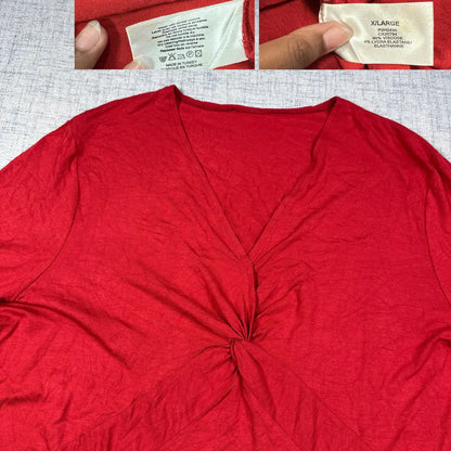 Unbranded Red Twist Front Top-XL