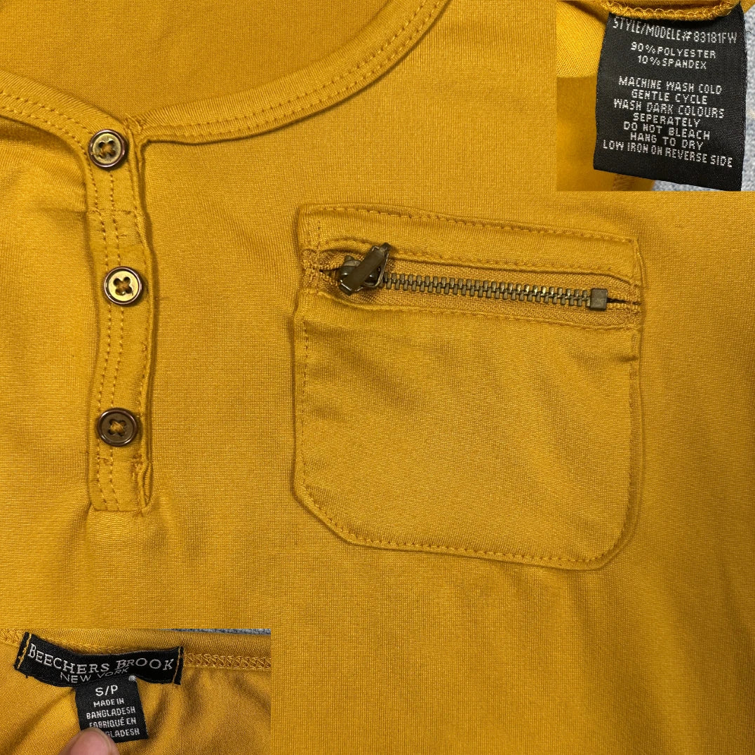 Beechers Brook Mustard Women's Top Zipper-S T Shirts