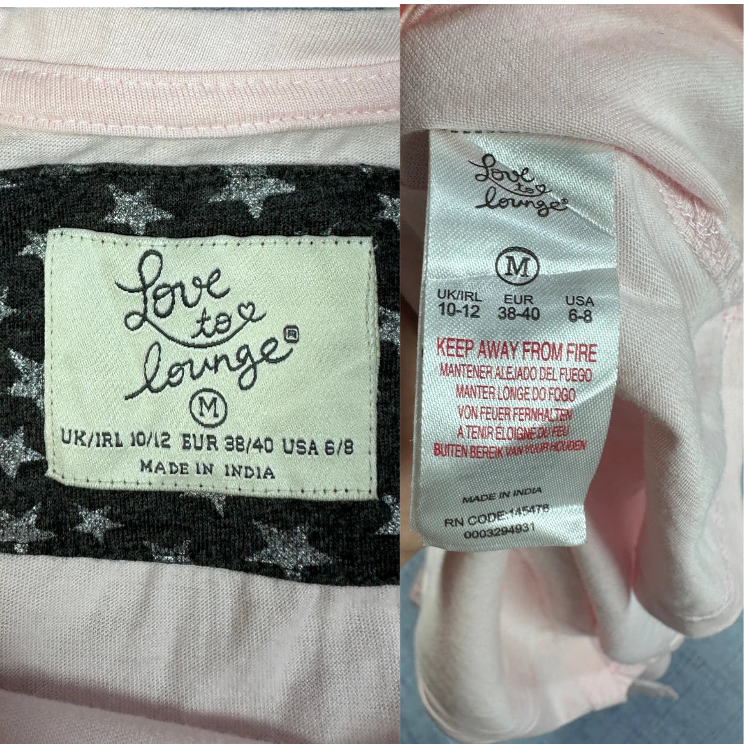 Love To Lounge Pink Women's Sleeve Top-M T Shirts