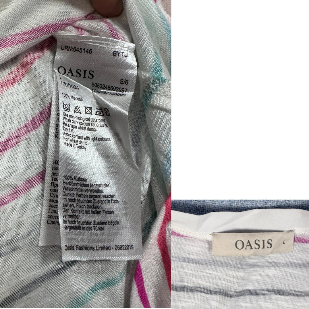 Oasis White Women's T Shirt-L Shirts